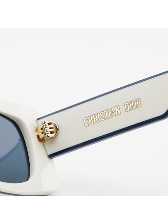 Dior DIORPACIFIC S1U 95B0 Sunglasses Ivory Rectangle Frame, Blue Lenses main image 11